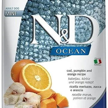N&D grain free pumpkin dog adult mini codfish & orange 7 kg (8010276036537)