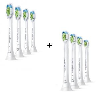 Elektromos fogkefe fej Philips Sonicare W Optimal White HX6064/10, 4 db + Philips Sonicare Optimal White HX6074/27, 4 db