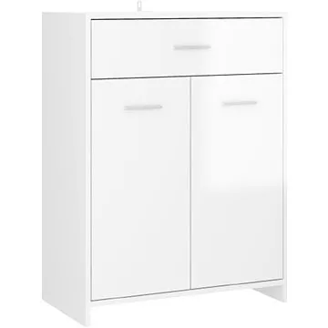 Koupelnová skříňka bílá vysoký lesk 60 x 33 x 80 cm dřevotříska 805030 (1819,42)