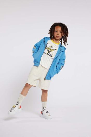 Detské krátke nohavice Kenzo Kids béžová farba