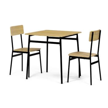 Jedálenský set Industrial s 2 stoličkami, 70 x 70x 76 cm, divoký dub