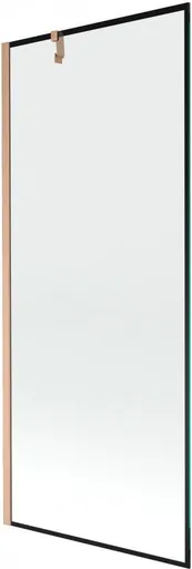 MEXEN/S - Next vaňová zástena FIX 80 x 150, čierna vzor, meď kartáčovaná 895-080-000-00-70-65