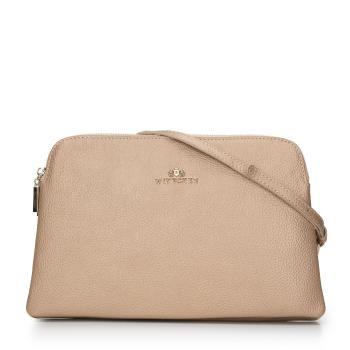 Dámska klasická dvojkomorová kožená crossbody kabelka Wittchen 29-4E-010-G