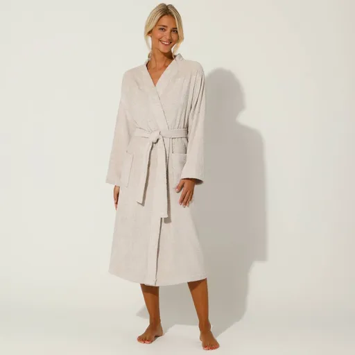 Jednofarebný župan z buklé froté zn. Colombine® s kimono golierom