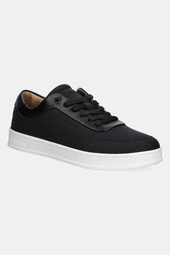 Kožené tenisky Calvin Klein LOW TOP LACE UP OXFORD RUBB LTH čierna farba, HM0HM01708