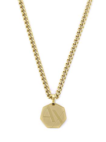 Armani Exchange Fashion pozlátený náhrdelník pre mužov AXG0152710