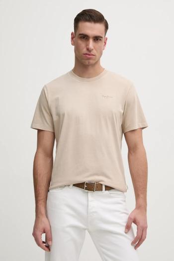 Bavlnené tričko Pepe Jeans Jacko pánske béžová farba, jednofarebné, PM508664