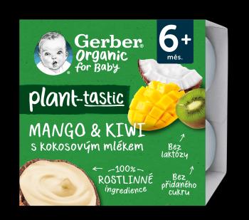 GERBER Organic 100% rostlinný dezert mango a kiwi s kokosovým mlékem 4 x 90 g