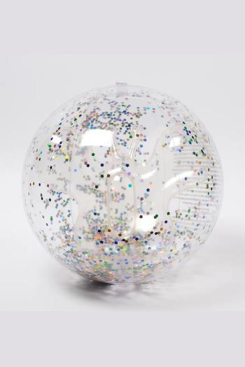 Plážová lopta SunnyLife Cotton Candy Glitter priehľadná farba