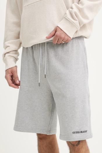 Bavlnené šortky Guess Jeans pánske, šedá farba, M5GD49 KCPR1