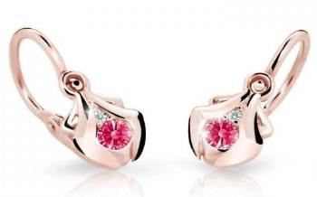 Cutie Jewellery Detské náušnice z ružového zlata C2224-10-X-4 fuchsiová