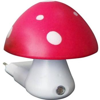 detská lampička do zásuvky Muchotrávka červená 0,4 W/230 V/6400 K, súmrakový senzor (846LED4SP)