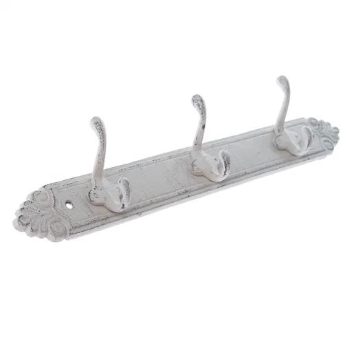 Liatinový vešiak Enfeite biela, 43 x 7 cm