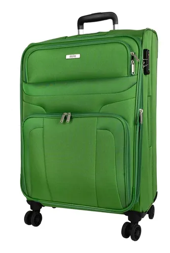 Stredný textilný kufor na kolieskach Skyline Orlando 4w M Green