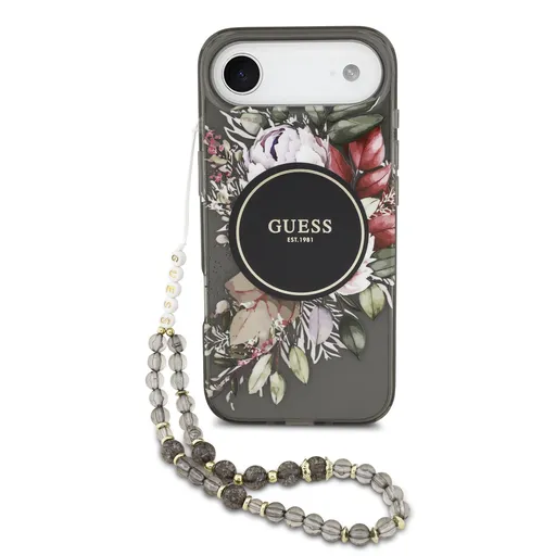 GUESS IML FLOWER STRAP Ochranný kryt Apple iPhone Air BLACK