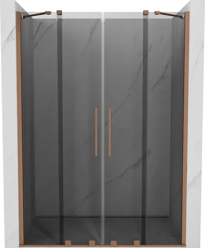 MEXEN/S - Velar Duo posuvné sprchové dvere 150, grafit, meď kartáčovaná 871-150-000-42-65