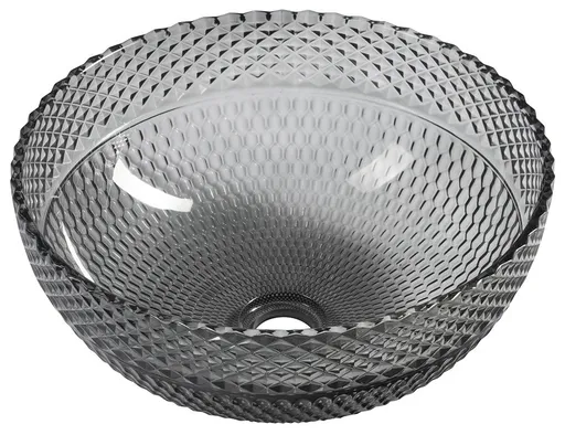 SAPHO - MARAC gravírované sklenené umývadlo na dosku priemer 39,5cm, čierna TY310