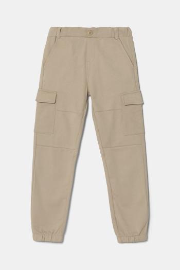 Detské bavlnené tepláky Guess béžová farba, jednofarebné, N5RQ13 KA6R4