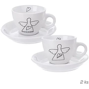 Hrnček ker. + podšálka ANGEL 0,09 l 2 ks (128817)