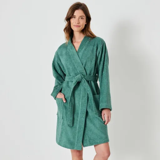 Krátky unisex župan s kimono golierom