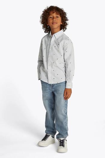 Detská bavlnená košeľa Tommy Hilfiger KB0KB09555