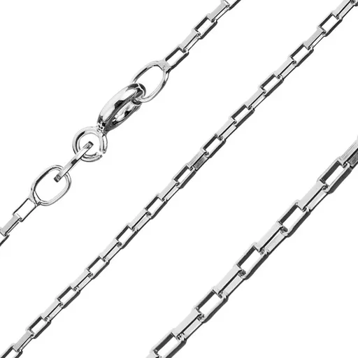 Strieborná retiazka 925 - lesklé tehličkové články, kolmo spojené, 1,3 mm