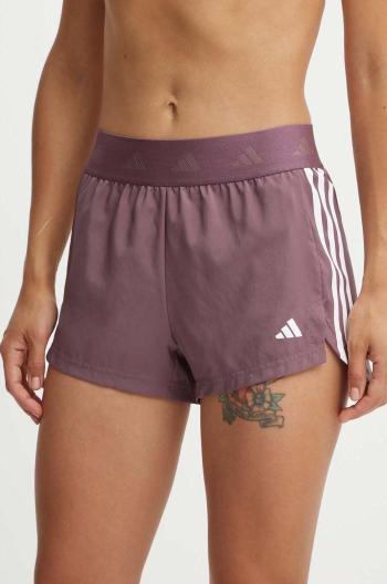 Tréningové šortky adidas Performance Hyperglam fialová farba, s potlačou, vysoký pás, IX3220