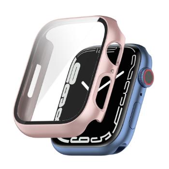 Plastový obal s ochranným sklom pre Apple Watch 9 / 8 / 7 (45mm) ružový