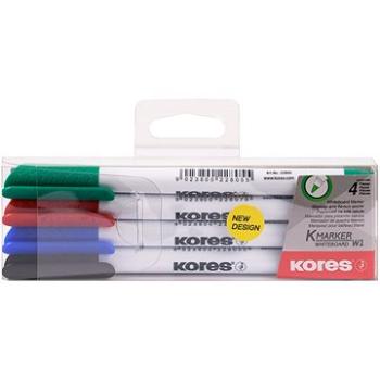 KORES K-MARKER na biele tabule, tenký – sada 4 farieb (22840)