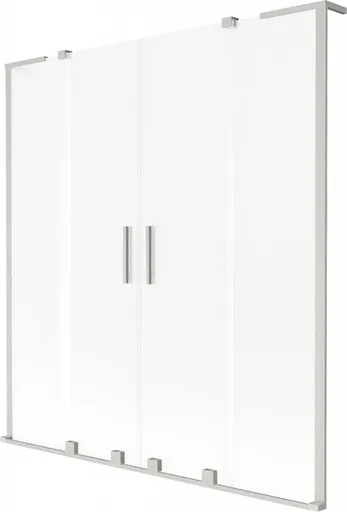 MEXEN/S - Velar L Duo dvojkrídlová posuvná vaňová zástena 140 x 150, dekor, nikel kartáčovaný 896-140-003-32-97