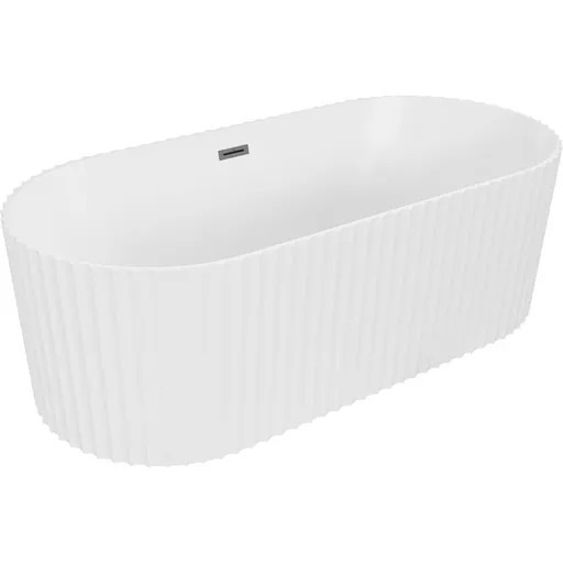 MEXEN/S - Paola voľne stojaca vaňa reliéf 170 x 80, biela mat, sifón a prepad grafit metal 52721708001-95