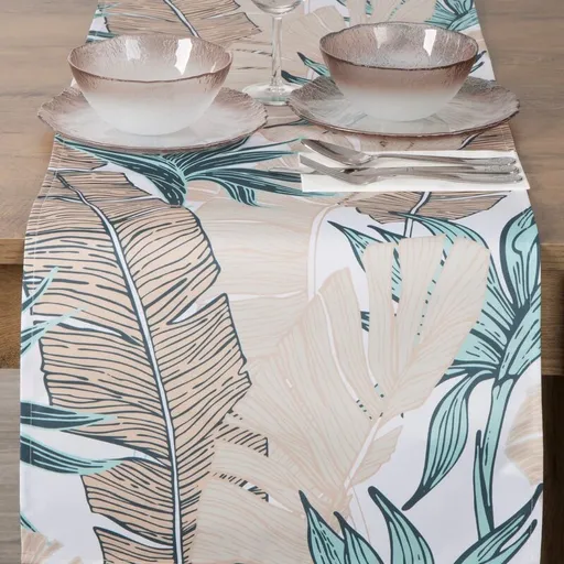 ArtFir Záhradný behúň GARDEN 14B | béžová/tyrkysová 40 x 140 cm