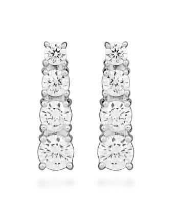Silver Cat Elegantné visiace náušnice s kubickými zirkónmi SC577