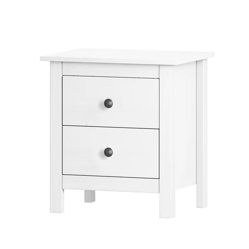 Nočný stolík TORINO biely, kovové úchytky