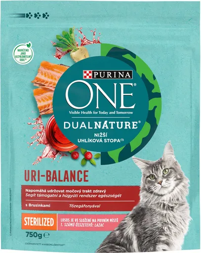 Purina ONE Dual Nature Sterilized Brusnica s lososom 750 g (7613038232539) + ZDARMA Maškrty pre mačky Dentalife