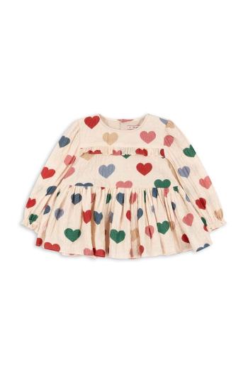 Detská bavlnená blúzka Konges Sløjd ELIN BLOUSE GOTS béžová farba, vzorovaná, KS101495