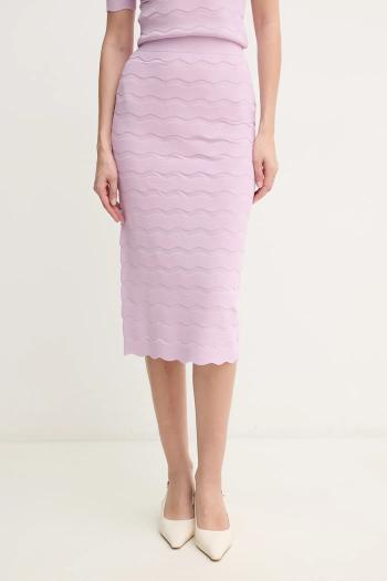 Sukňa Herve Leger Eloise fialová farba, midi, puzdrová, SCJ3515831