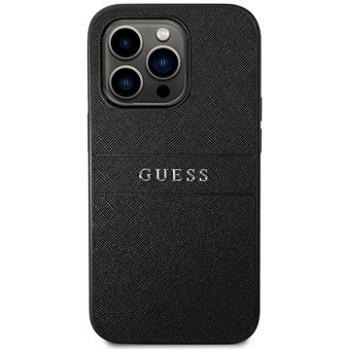 Guess PU Leather Saffiano Zadný Kryt pre iPhone 14 Pro Black (GUHCP14LPSASBBK)