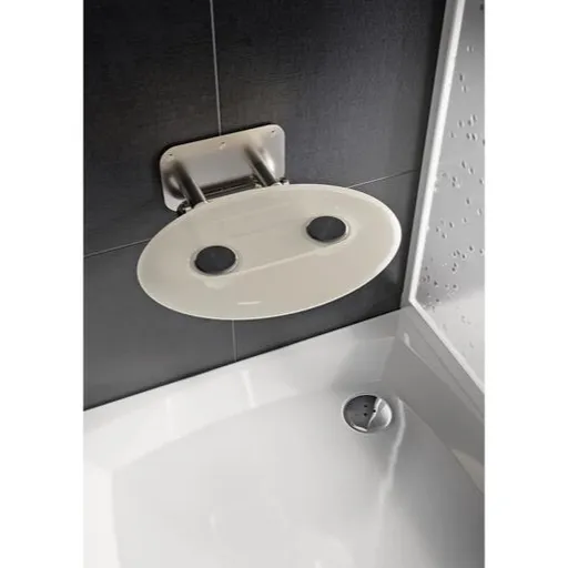 Ravak OVO P sprchové sedátko sklopné š. 41 cm priesvitne biela B8F0000049