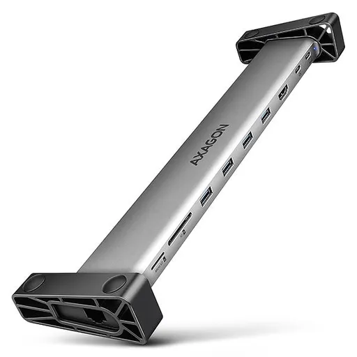 AXAGON HMC-10HLS, USB 5Gbps húb, 4x USB-A, HDMI 4k/60Hz, RJ-45 GLAN, SD/mSD, PD 100W, kábel USB-C 25cm