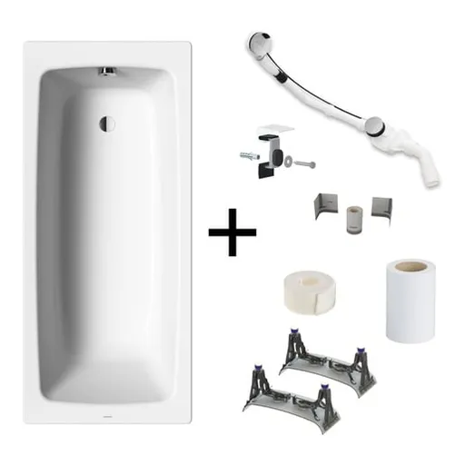 Kaldewei Cayono kompletná sada obdĺžniková vaňa 160x70 cm smaltovaná oceľ ľavá aj pravá s montážnou sadou KALDEWEISET5