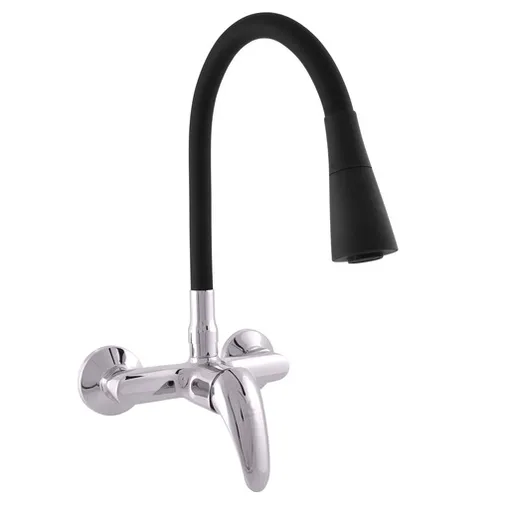 RAV SLEZÁK Sázava drezová batéria so silikónovým ramienkom 150 mm čierna matná/zlatá sa502.5/13 SA502.513