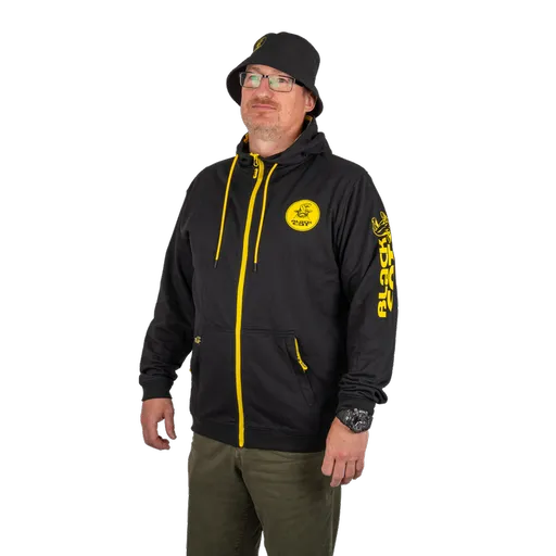 Black cat mikina black zipped hoody - xl