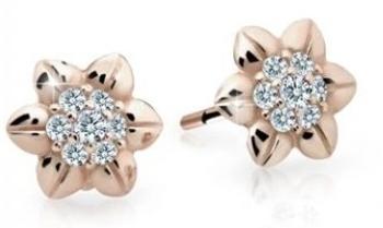 Cutie Jewellery Krásne detské náušnice z ružového zlata C2202-30-X-4 biela