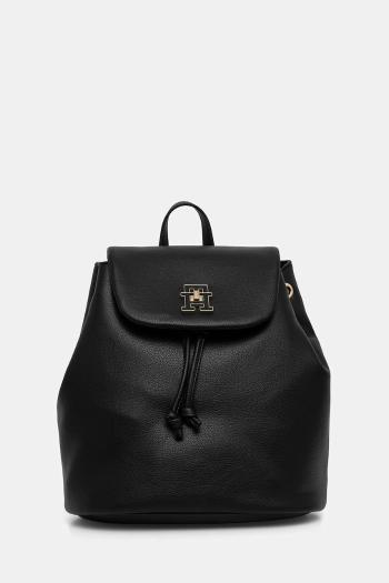 Ruksak Tommy Hilfiger dámsky, čierna farba, malý, jednofarebný, AW0AW17470