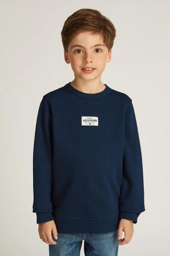 Detská mikina Tommy Hilfiger tmavomodrá farba, s nášivkou, KB0KB09315