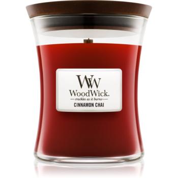 Woodwick Cinnamon Chai vonná sviečka s dreveným knotom 275 g