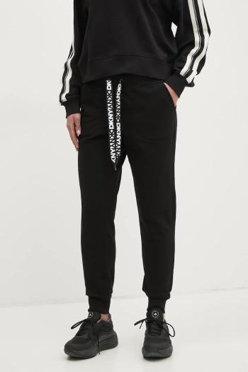 Tepláky Dkny dámske, čierna farba, jednofarebné, DP5P3496