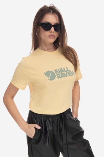 Tričko Fjallraven Fjallraven Logo Tee žltá farba, s potlačou, F87146