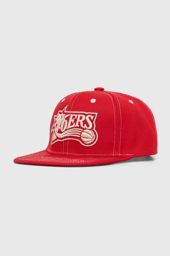 Šiltovka Mitchell&Ness NBA PHILADELPHIA 76ERS červená farba, s nášivkou